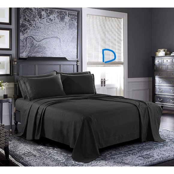 6 Piece Bed Sheets - Cal King, King, Queen , Full  Sheet Set [6-Piece,… - Picture 1 of 10